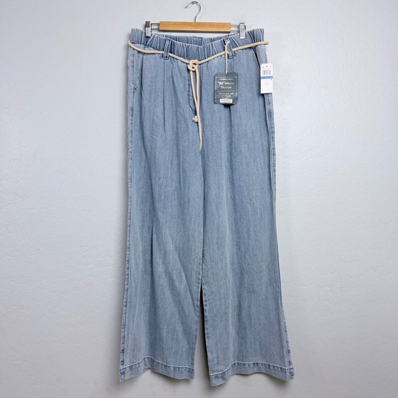Democracy Denim - NEW Democracy Ab-leisure Skyrise Wide Leg Jeans Light Wash Blue XL B2735VLN